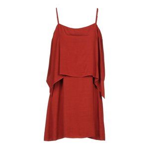 Splendid Sleeveless Overlay Mini Dress in Red